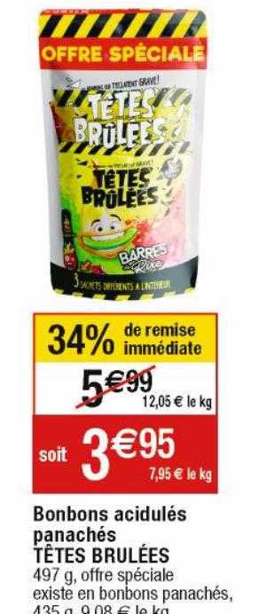 bonbons acidulés panachés têtes brulées