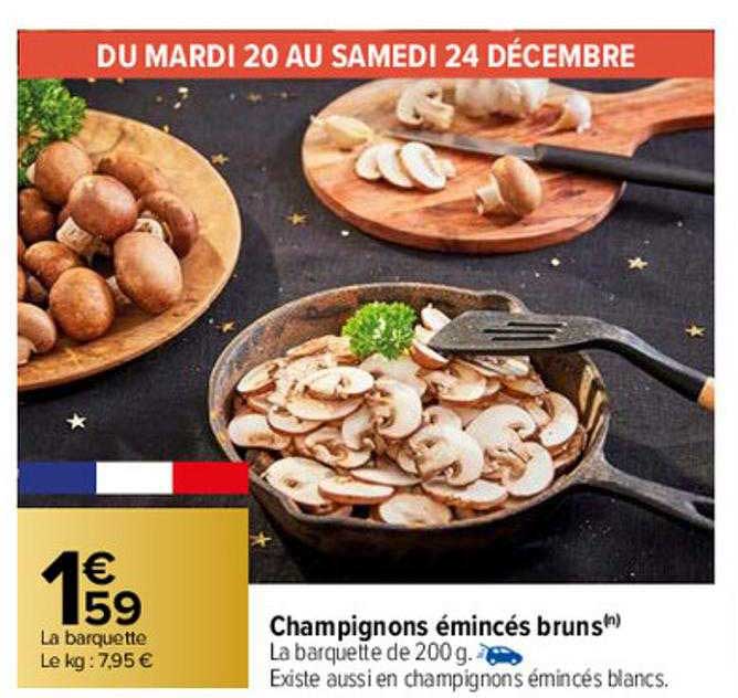 champignons émincés bruns