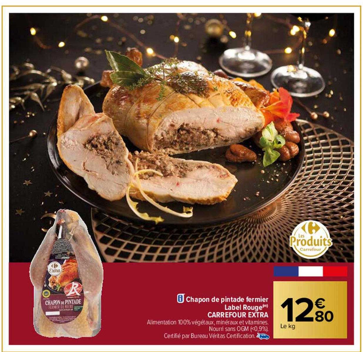 chapon de pintade fermier label rouge carrefour extra