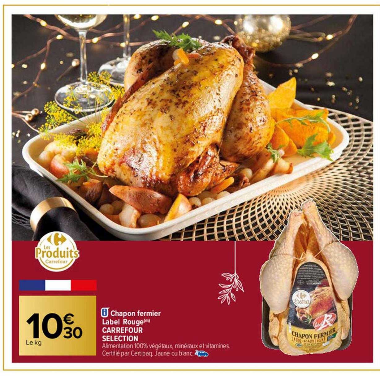 chapon fermier label rouge carrefour sélection
