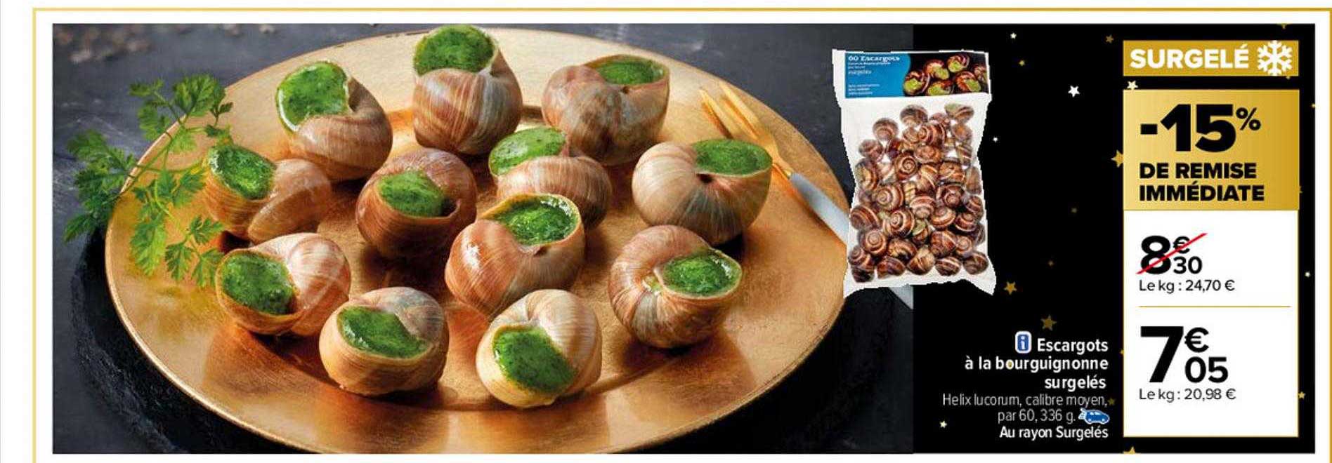 escargots à la bourguignonne surgelés