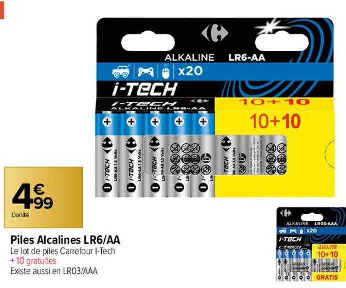 piles alcalines lr6-aa