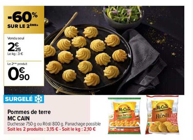 pommes de terre mc cain