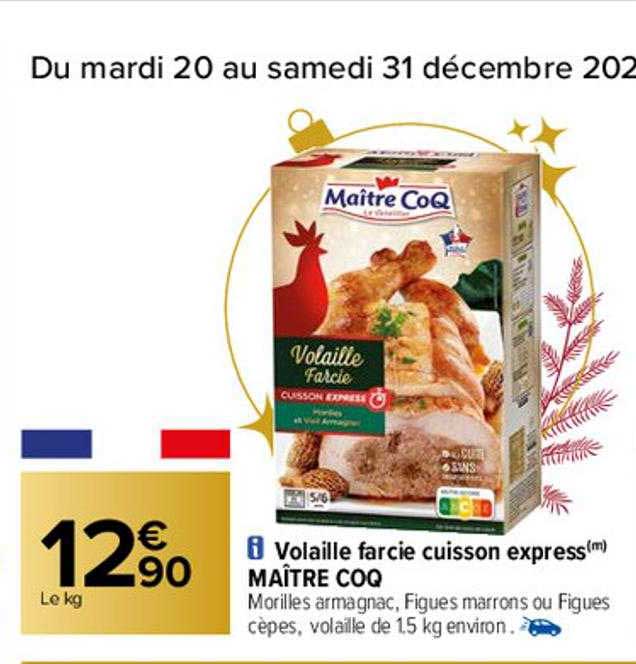 volaille farcie cuisson express maître coq