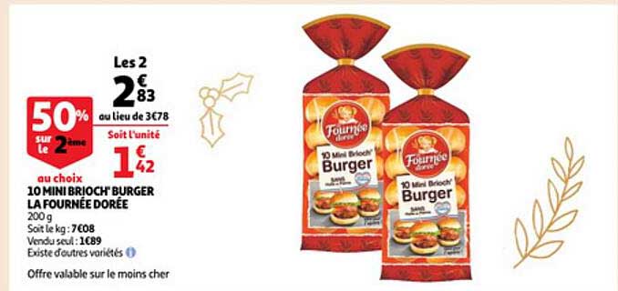 10 mini brioch' burger la fournée dorée