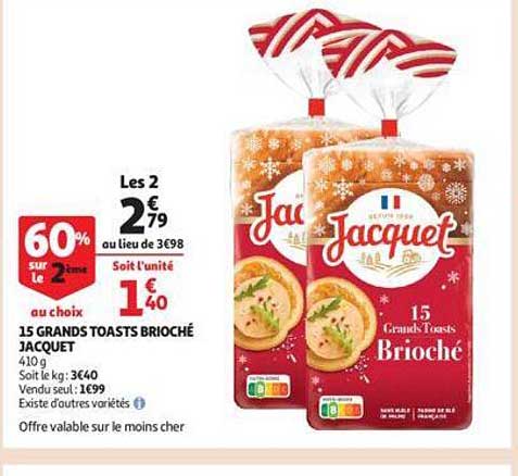 15 grands toasts brioché jacquet