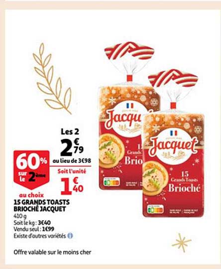 15 grands toasts brioché jacquet