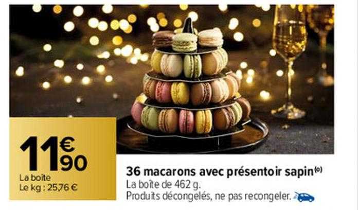36 Macarons Avec Présentoir Sapin
