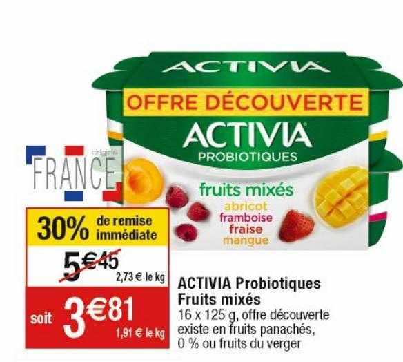 Activia Probiotiques Fruits Mixés