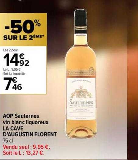aop sauternes vin blanc liquoreux la cave d'augustin florent