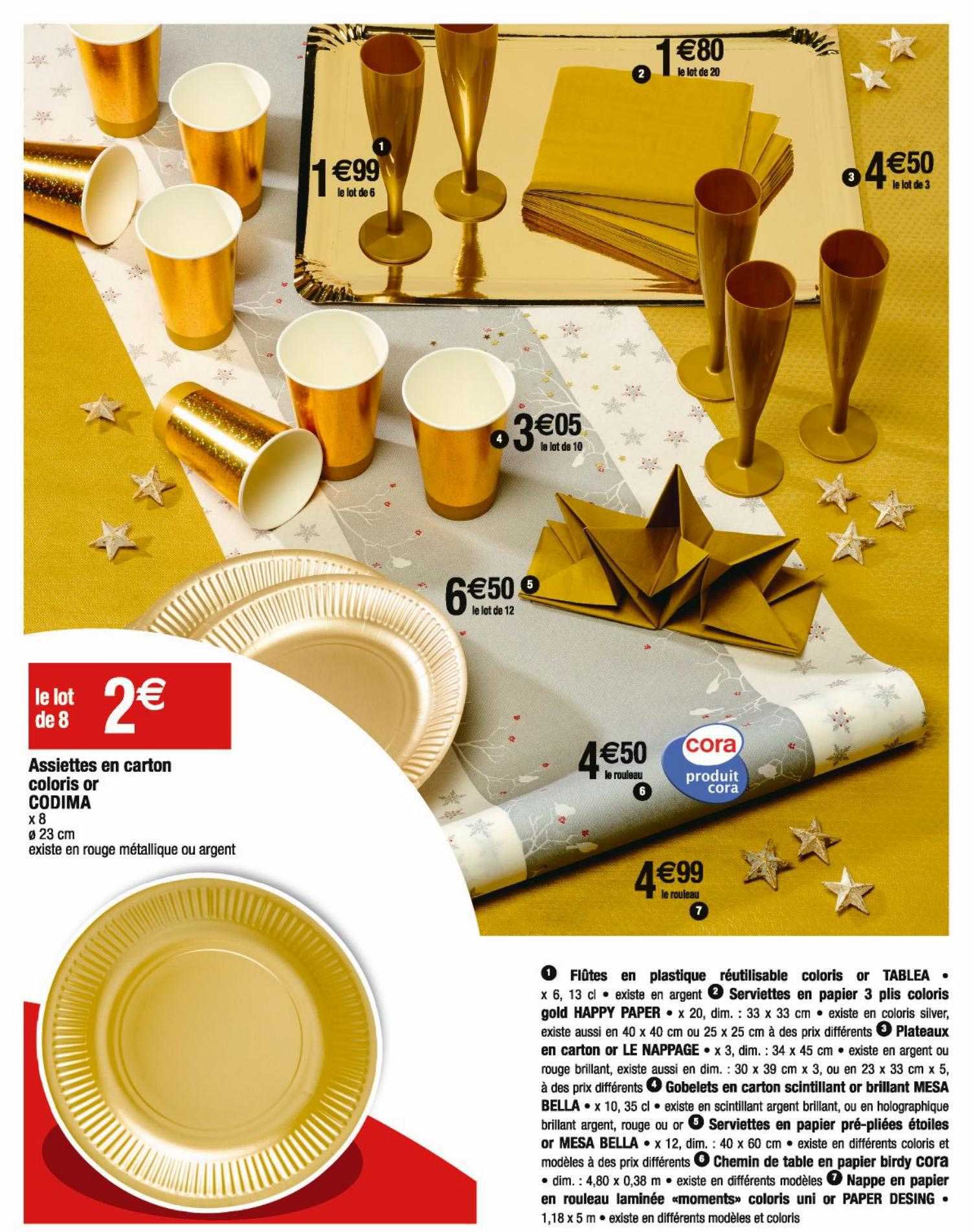 assiettes en carton coloris or codima