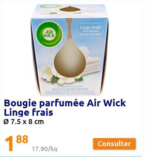 bougie parfumée air wick linge frais