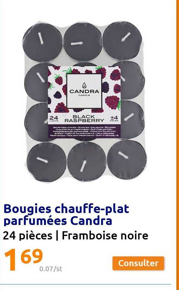 bougies chauffe-plat parfumées candra