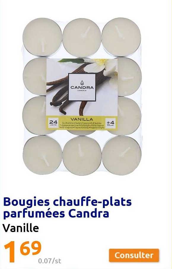 bougies chauffe-plats parfumées candra