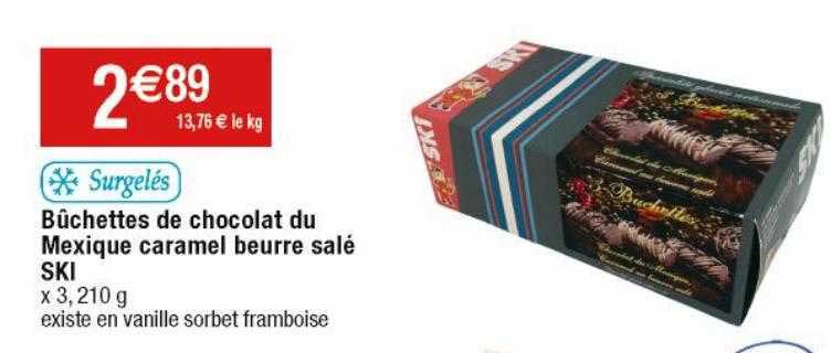 bûchettes de chocolat du mexique caramel beurre salé ski