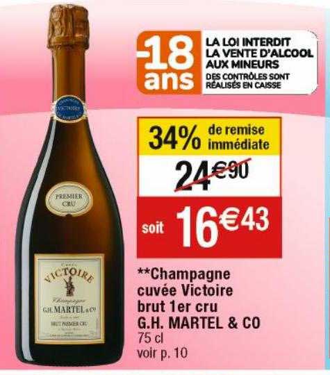 champagne cuvée victoire brut 1er cru g.h. martel & co