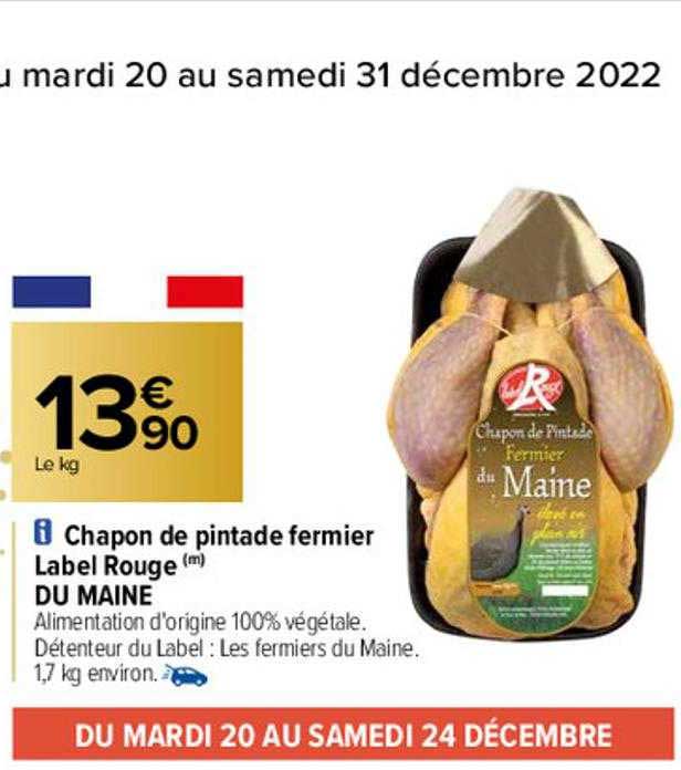 chapon de pintade fermier label rouge du maine