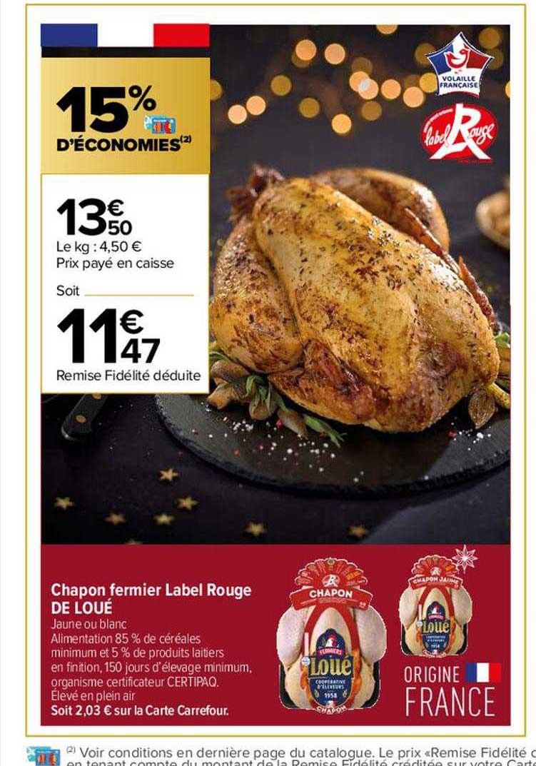 chapon fermier label rouge de loué