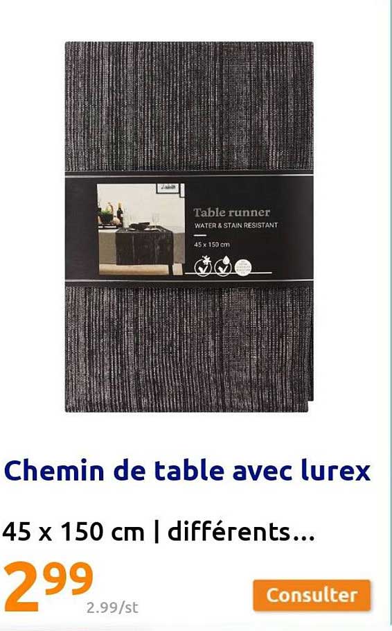 chemin de table avec lurex