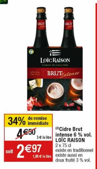 cidre brut intense 6% vol. loïc raison