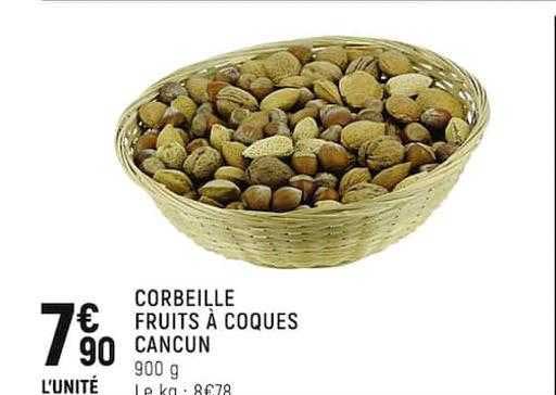 corbeille fruits à coques cancun