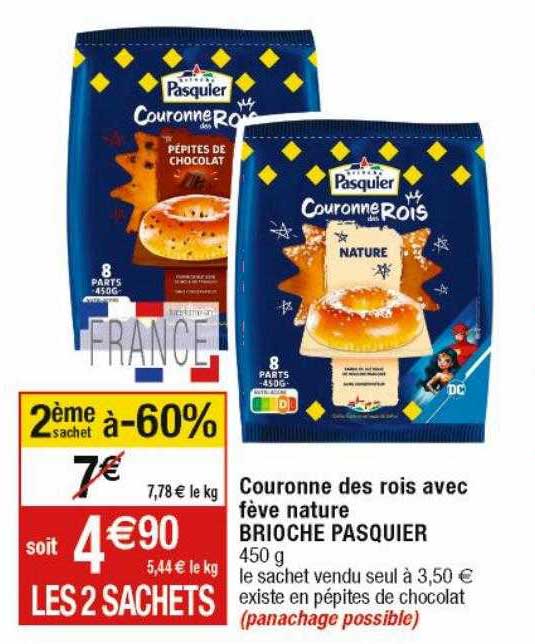 couronne des rois avec fève nature brioche pasquier