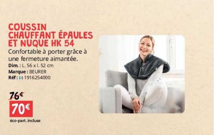 coussin chauffant épaules et nuque hk 54 beurer