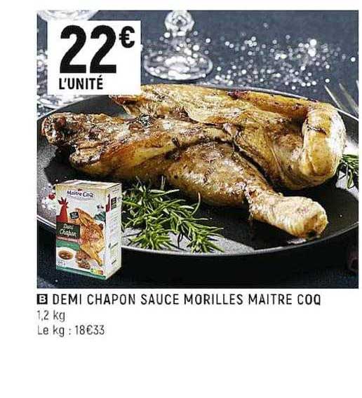 demi chapon sauce morilles maître coq
