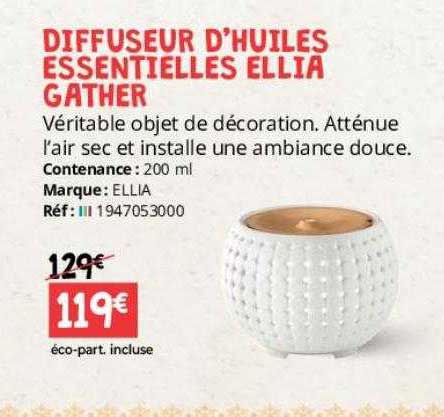 diffuseur d'huiles essentielles ellia gather