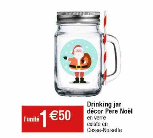 drinking jar décor père noël