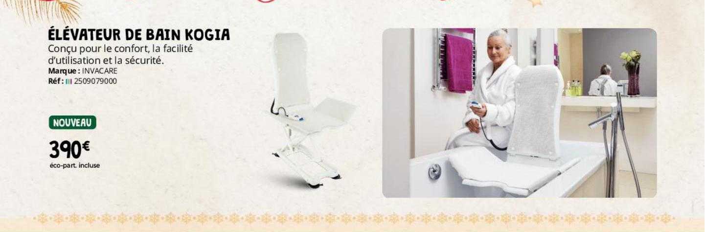 élévateur de bain kogia invacare