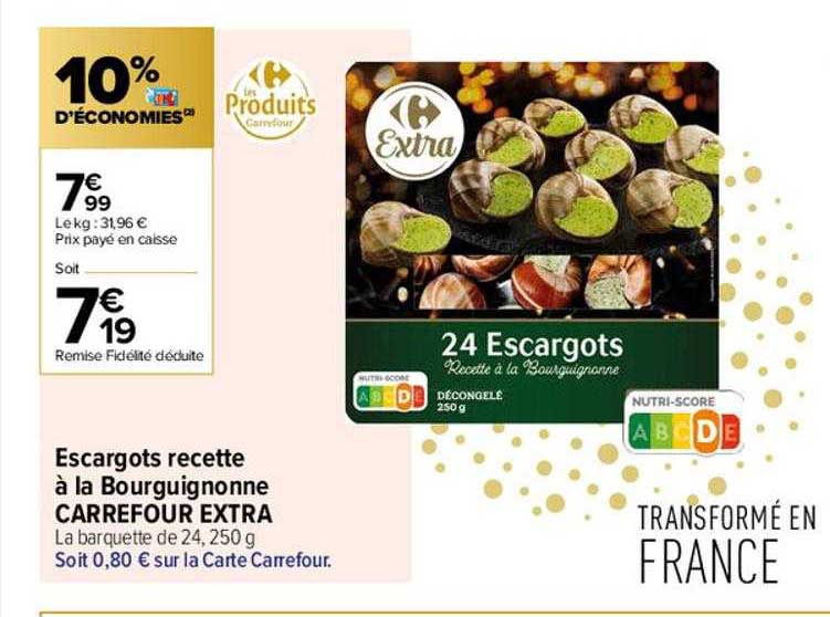 escargots recette à la bourguignonne carrefour extra