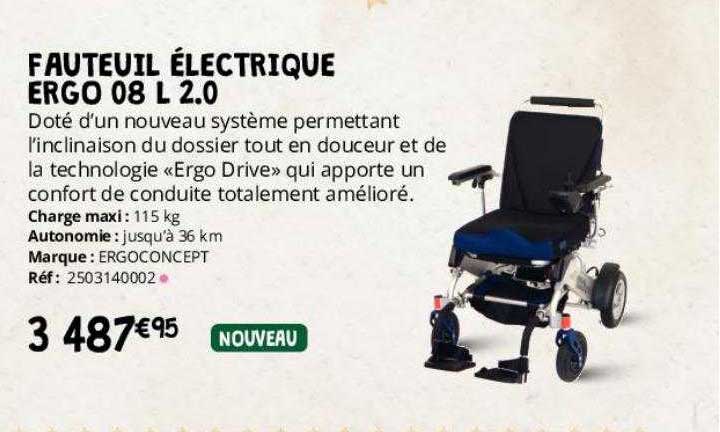 fauteuil électrique ergo 08l 2.0 ergoconcept