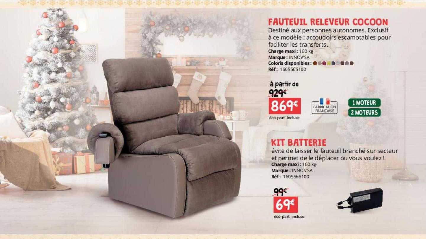fauteuil releveur cocoon innov'sa, kit batterie innov'sa