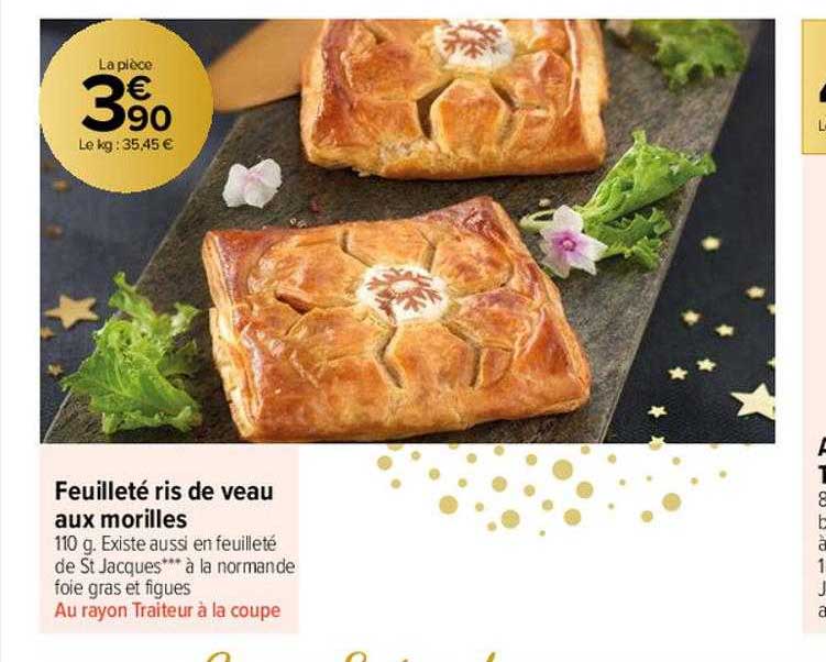 feuilleté ris de veau aux morilles