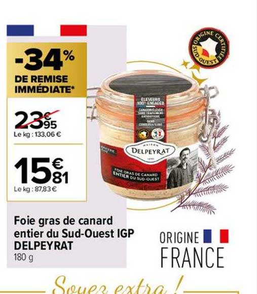 foie gras de canard entier du sud-ouest igp delpeyrat