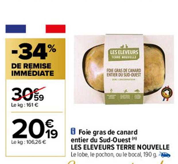 foie gras de canard entier du sud-ouest les éleveurs terre nouvelle