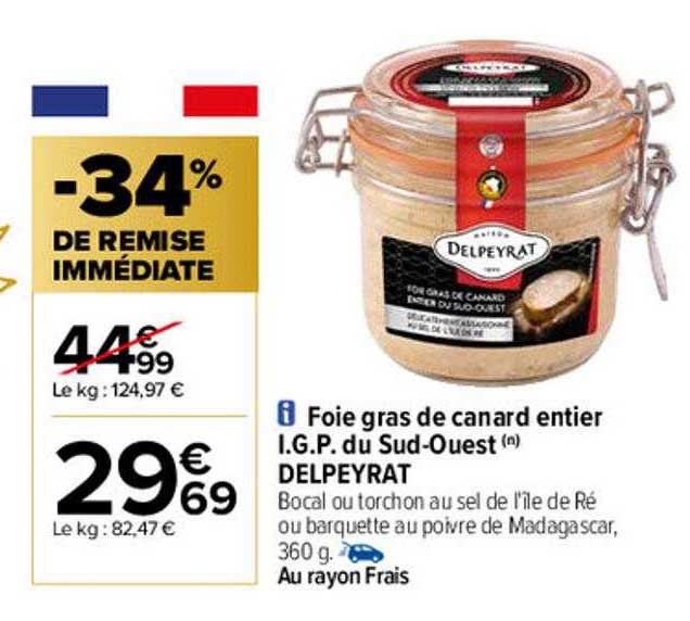 foie gras de canard entier i.g.p. du sud-ouest delpeyrat