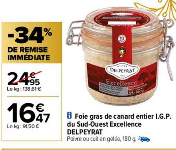foie gras de canard entier i.g.p. du sud-ouest excellence delpeyrat