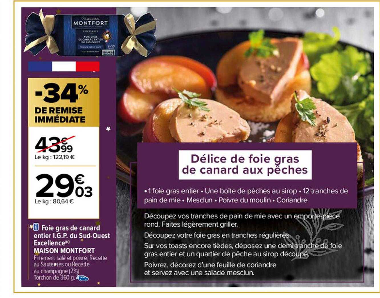 foie gras de canard entier i.g.p. du sud-ouest excellence maison montfort