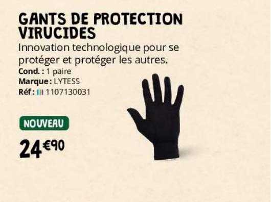 gants de protection virucides lytess