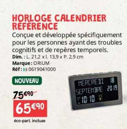 horloge calendrier référence orium