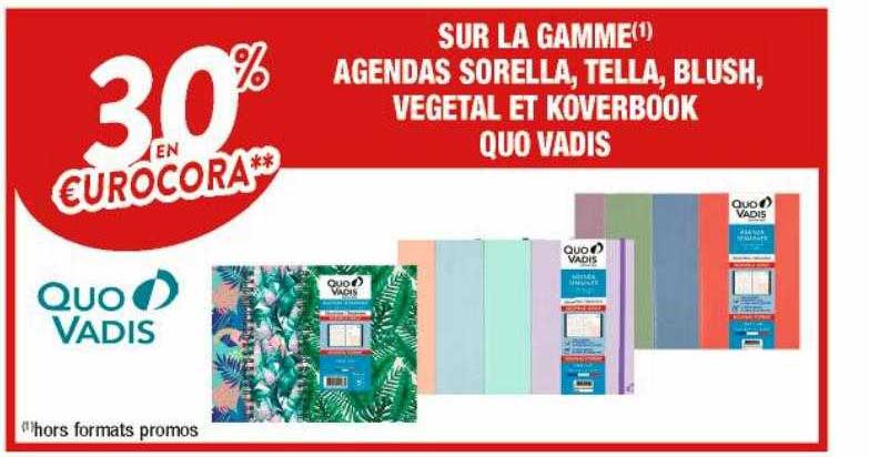 la gamme agendas sorella, tella, blush, végétal et koverbook quo vadis