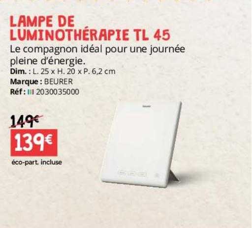 lampe de luminothérapie tl 45 beurer