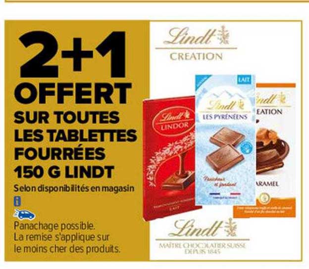 Les Tablettes Fourrées 150 G Lindt