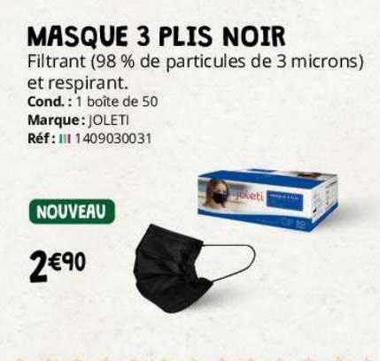 masque 3 plis noir joleti