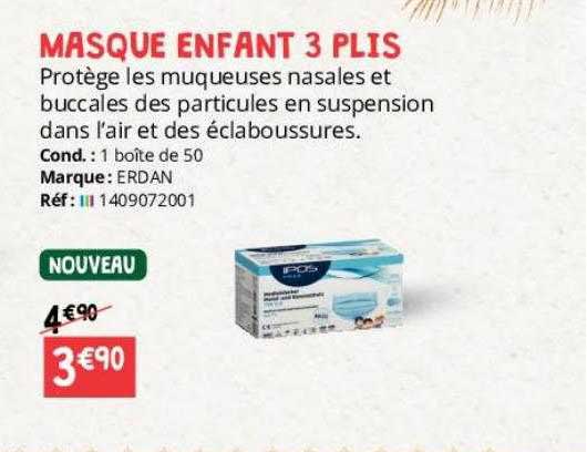 masque enfant 3 plis erdan