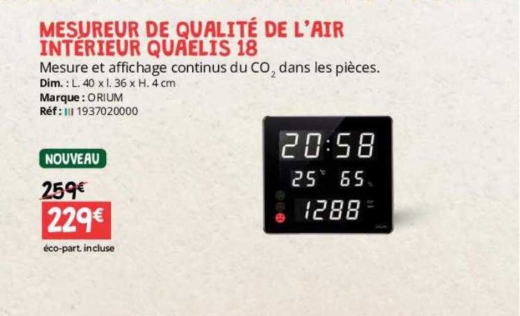 mesureur de qualité de l'air intérieur quaelis 18 orium