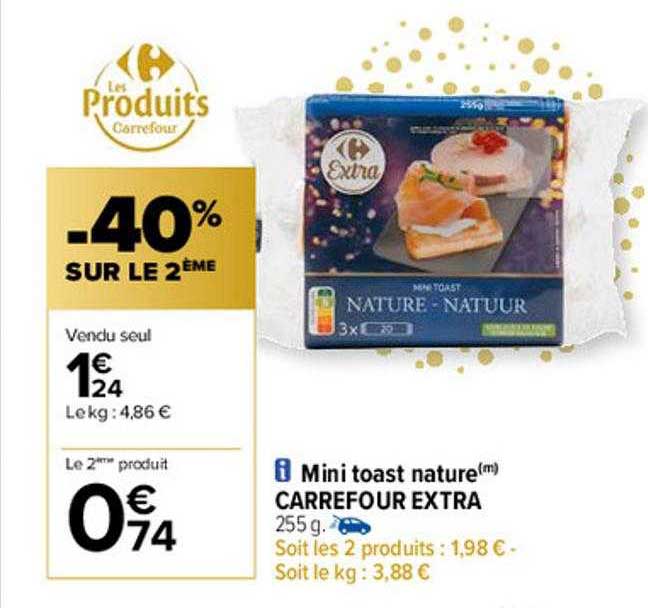Mini Toast Nature Carrefour Extra
