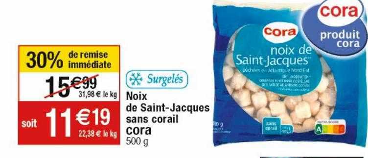 noix de saint-jacques sans corail cora